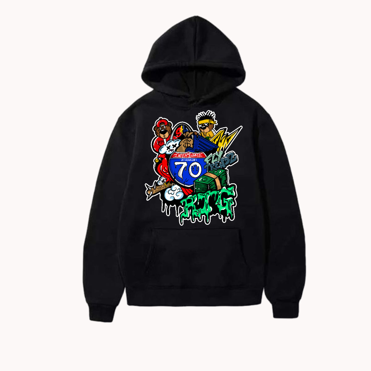RTG 70'S Logo Hoodie in Black